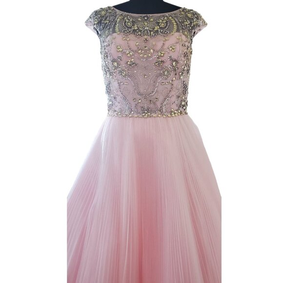 Luxurious Couture Wedding Evening Prom Party Runway Designer Beaded Gown Dress - Picture 12 of 16